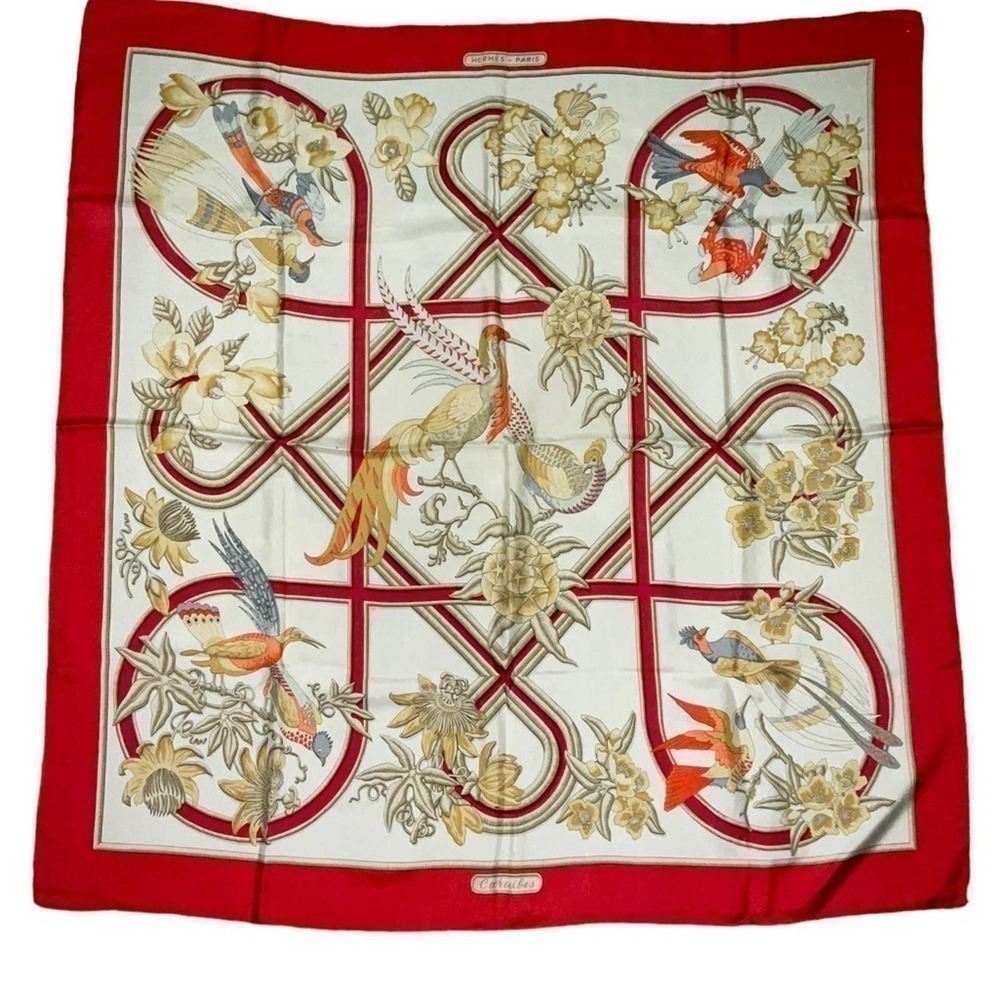 Hermès “Caraibes” 100% Silk Scarf
